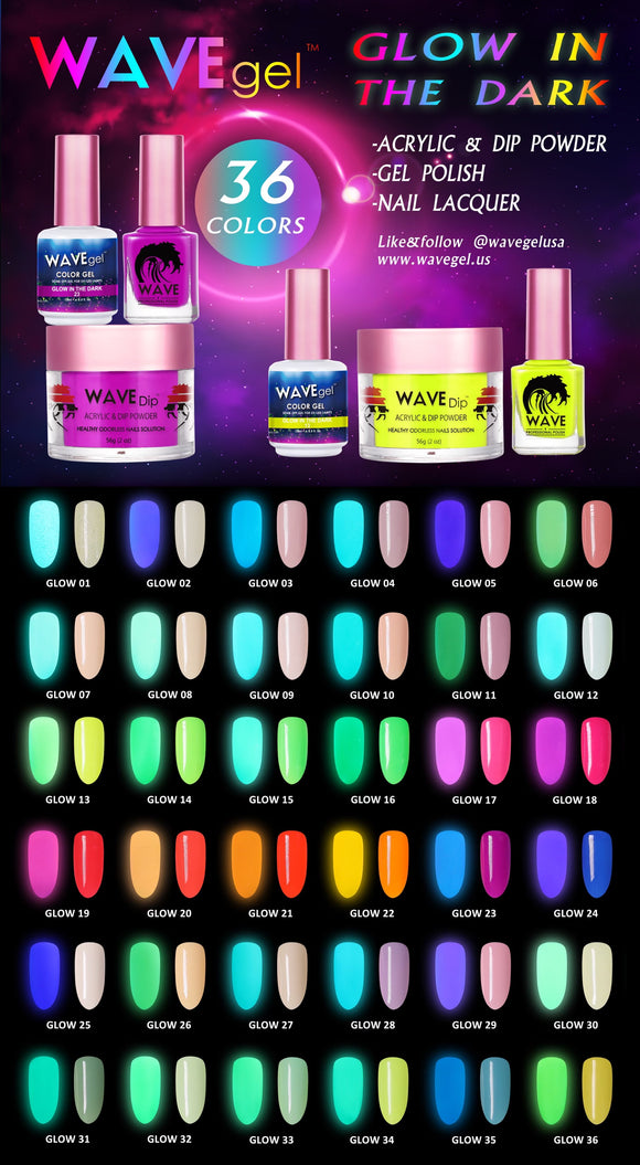 NEW WAVEGEL 3in1 Glow In The Dark Collection