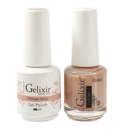 Gelixir Nail Lacquer And Gel Polish, 005, Wheat, 0.5oz