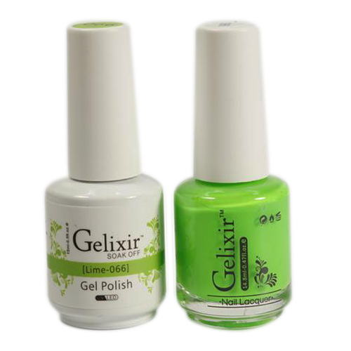 Gelixir Nail Lacquer And Gel Polish, 066, Lime, 0.5oz