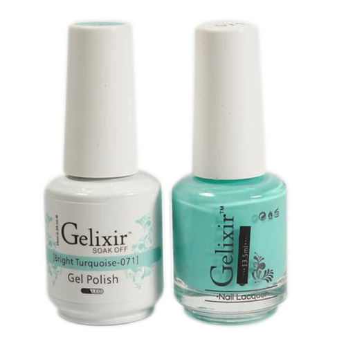 Gelixir Nail Lacquer And Gel Polish, 071, Bright Turquoise, 0.5oz