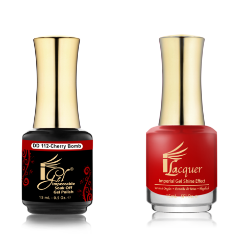 IGEL Nail Lacquer And Gel Polish Duo, DD112 CHERRY BOMB