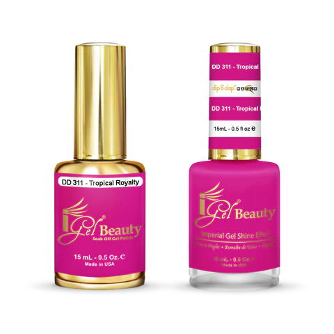 IGEL Nail Lacquer And Gel Polish Duo, DD311 TROPICAL ROYALTY