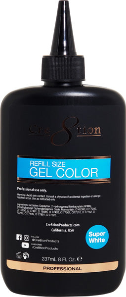 Cre8tion 8oz Soak Off Gel - Super White