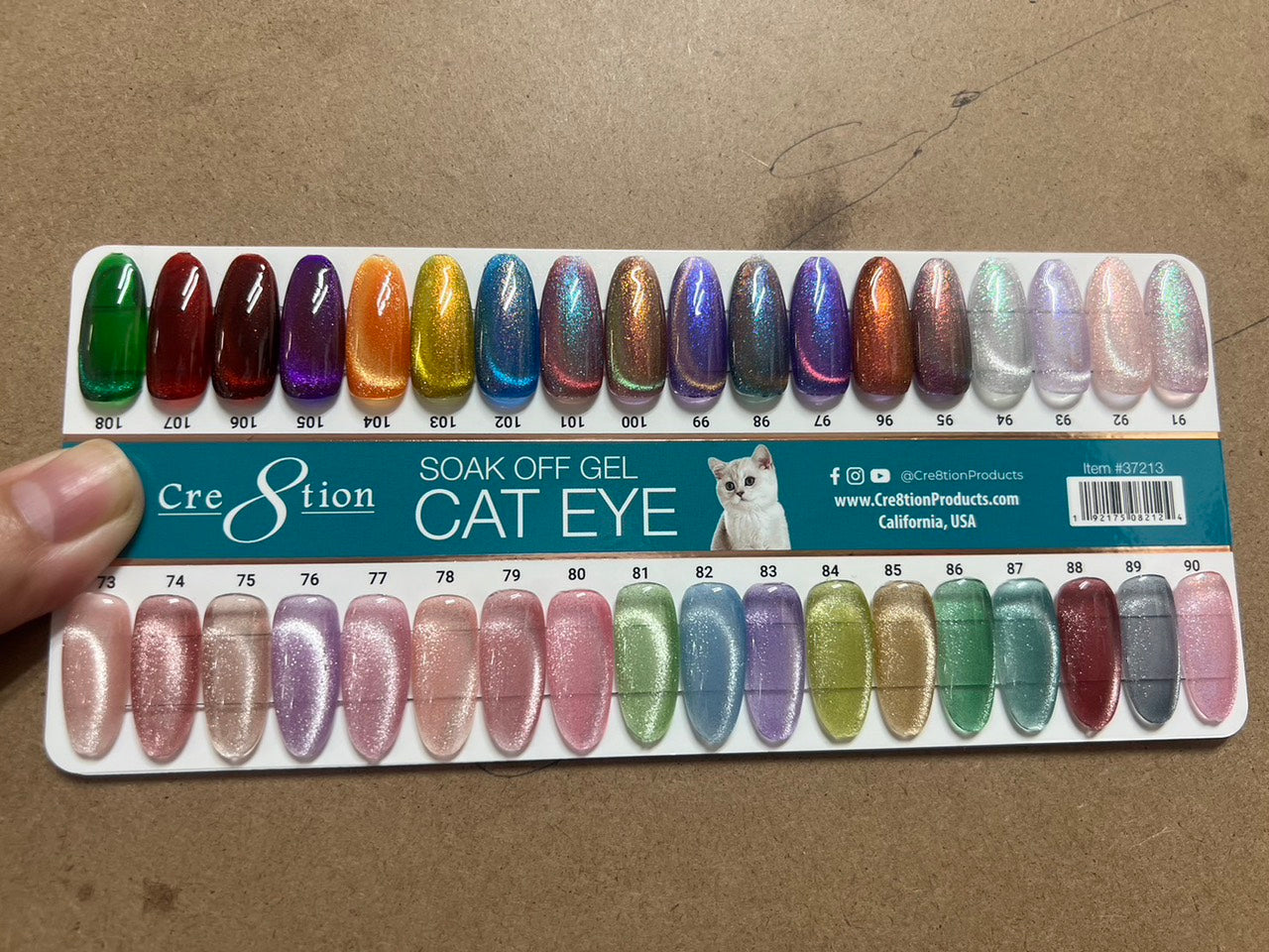 Cre8tion Cat Eye Soak Off Gel 0.5oz - Full Set 36 New Colors