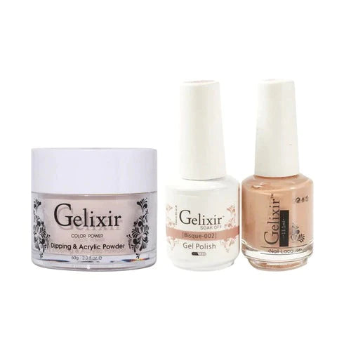 Gelixir 3in1 Acrylic/Dipping Powder + Gel Polish + Nail Lacquer, 002