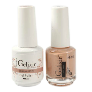 Gelixir Nail Lacquer And Gel Polish, 002, Bisque, 0.5oz