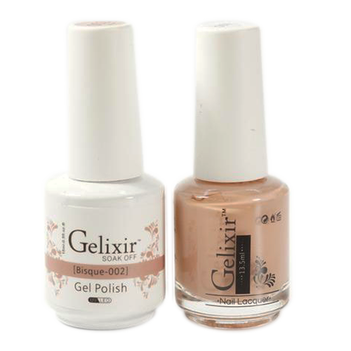 Gelixir Nail Lacquer And Gel Polish, 002, Bisque, 0.5oz