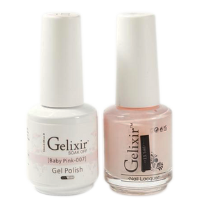 Gelixir Nail Lacquer And Gel Polish, 007, Baby Pink, 0.5oz