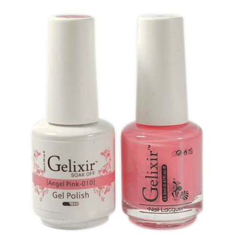 Gelixir Nail Lacquer And Gel Polish, 010, Angel Pink, 0.5oz