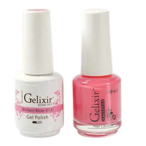Gelixir Nail Lacquer And Gel Polish, 013, Brilliant Rose, 0.5oz