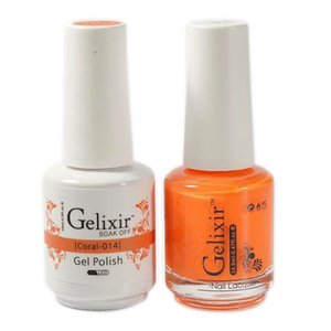 Gelixir Nail Lacquer And Gel Polish, 014, Coral, 0.5oz