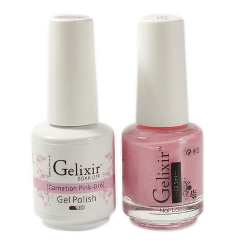 Gelixir Nail Lacquer And Gel Polish, 016, Carnation Pink, 0.5oz