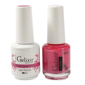 Gelixir Nail Lacquer And Gel Polish, 017, Deep Cerise, 0.5oz