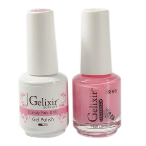 Gelixir Nail Lacquer And Gel Polish, 018, Candy Pink, 0.5oz