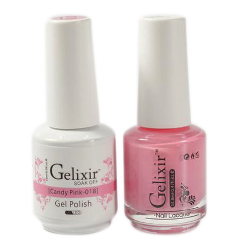 Gelixir Nail Lacquer And Gel Polish, 018, Candy Pink, 0.5oz
