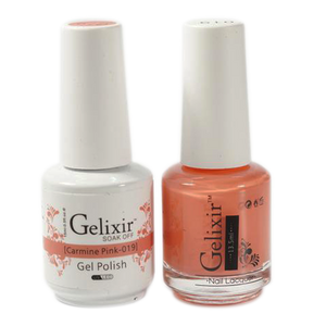 Gelixir Nail Lacquer And Gel Polish, 019, Carmine Pink, 0.5oz