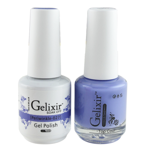 Gelixir Nail Lacquer And Gel Polish, 027, Periwinkle, 0.5oz