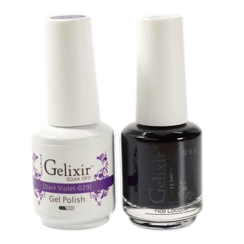 Gelixir Nail Lacquer And Gel Polish, 029, Dark Violet, 0.5oz
