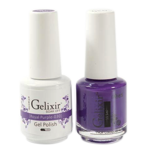 Gelixir Nail Lacquer And Gel Polish, 030, Royal Purple, 0.5oz