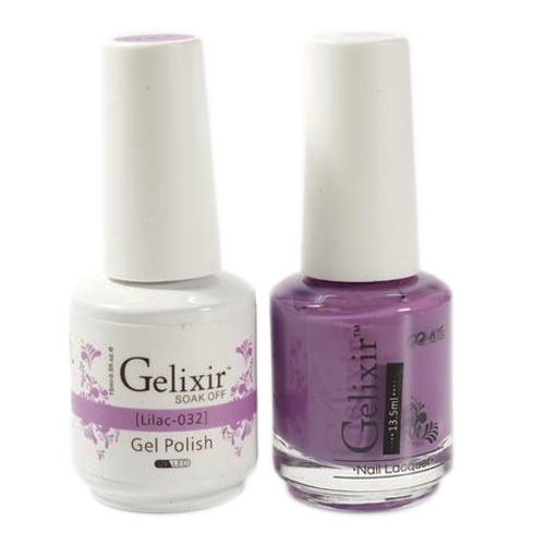 Gelixir Nail Lacquer And Gel Polish, 032, Lilac, 0.5oz