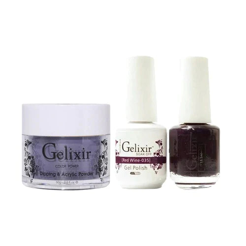 Gelixir 3in1 Acrylic/Dipping Powder + Gel Polish + Nail Lacquer, 035