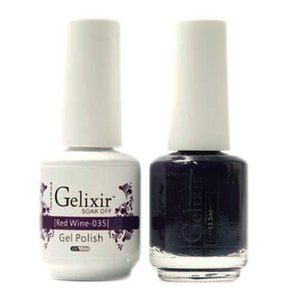 Gelixir Nail Lacquer And Gel Polish, 035, Red Wine, 0.5oz