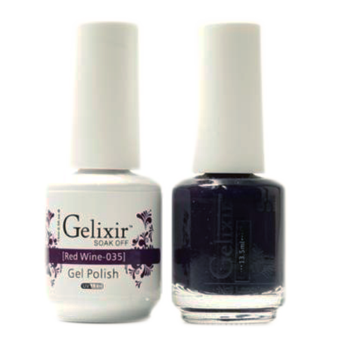 Gelixir Nail Lacquer And Gel Polish, 035, Red Wine, 0.5oz