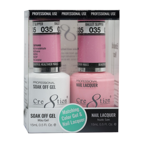 Cre8tion Matching Color Gel & Nail Lacquer 35 Ballet Slipper
