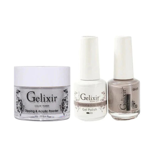 Gelixir 3in1 Acrylic/Dipping Powder + Gel Polish + Nail Lacquer, 036