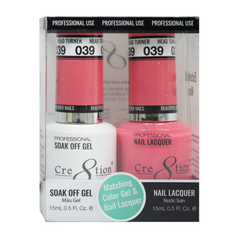 Cre8tion Matching Color Gel & Nail Lacquer 39 Head Turner (Neon)