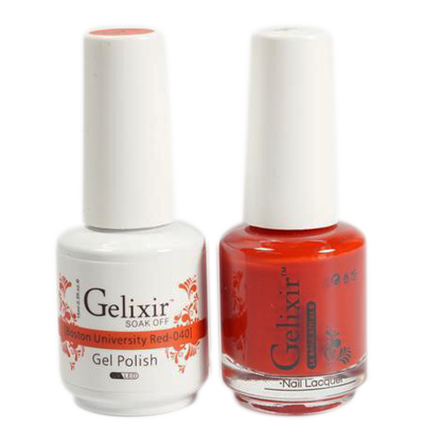 Gelixir Nail Lacquer And Gel Polish, 040, Boston University Red, 0.5oz
