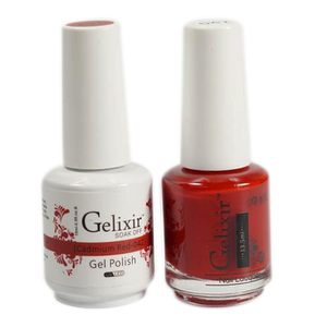 Gelixir Nail Lacquer And Gel Polish, 042, Cadmium Red, 0.5oz