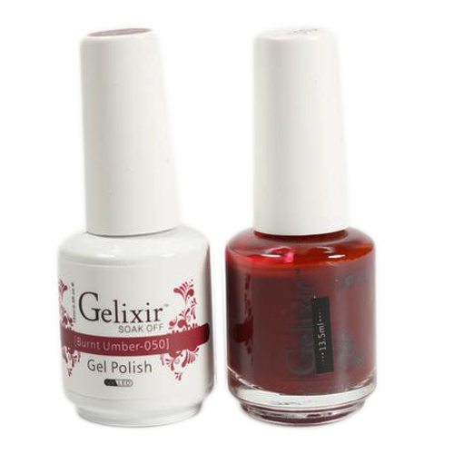 Gelixir Nail Lacquer And Gel Polish, 050, Burnt Umber, 0.5oz