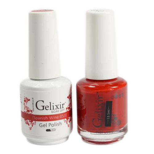 Gelixir Nail Lacquer And Gel Polish, 053, Spanish Wine, 0.5oz