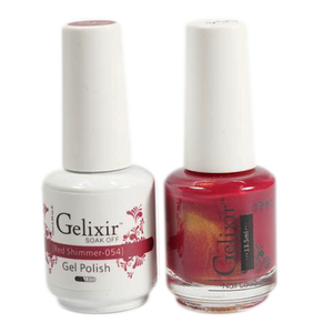 Gelixir Nail Lacquer And Gel Polish, 054, Red Shimmer, 0.5oz
