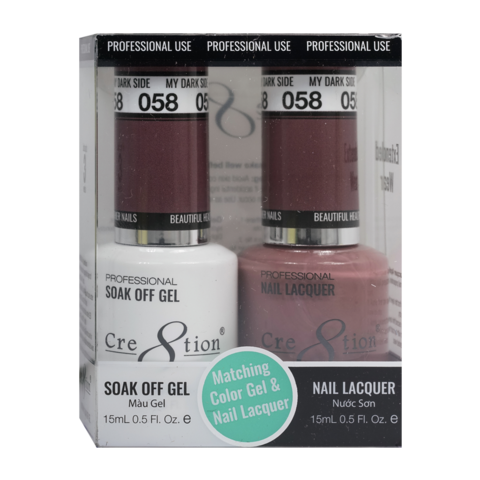 Cre8tion Matching Color Gel & Nail Lacquer 58 - 2am Light
