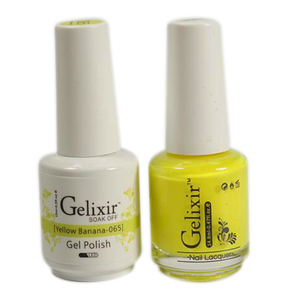 Gelixir Nail Lacquer And Gel Polish, 065, Yellow Banana, 0.5oz