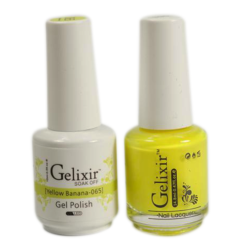 Gelixir Nail Lacquer And Gel Polish, 065, Yellow Banana, 0.5oz
