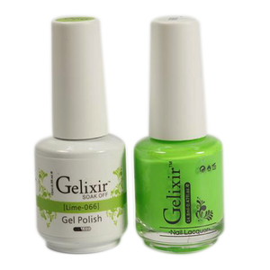 Gelixir Nail Lacquer And Gel Polish, 066, Lime, 0.5oz