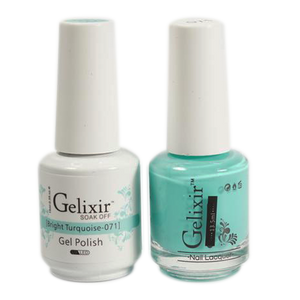Gelixir Nail Lacquer And Gel Polish, 071, Bright Turquoise, 0.5oz