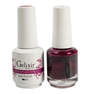 Gelixir Nail Lacquer And Gel Polish, 074, Pansy Purple, 0.5oz