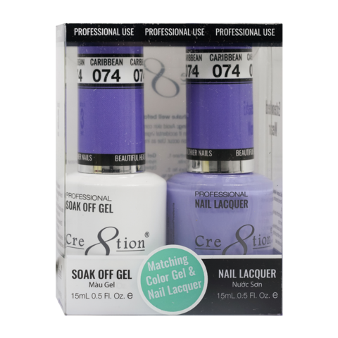 Cre8tion Matching Color Gel & Nail Lacquer 74 Caribbean
