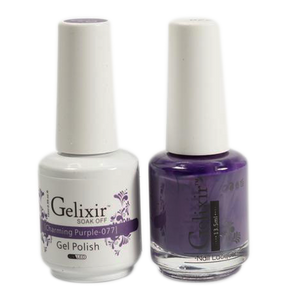 Gelixir Nail Lacquer And Gel Polish, 077, Charming Purple, 0.5oz