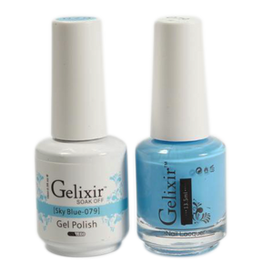 Gelixir Nail Lacquer And Gel Polish, 079, Sky Blue, 0.5oz