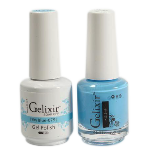 Gelixir Nail Lacquer And Gel Polish, 079, Sky Blue, 0.5oz