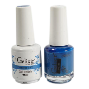 Gelixir Nail Lacquer And Gel Polish, 080, Sea Blue, 0.5oz