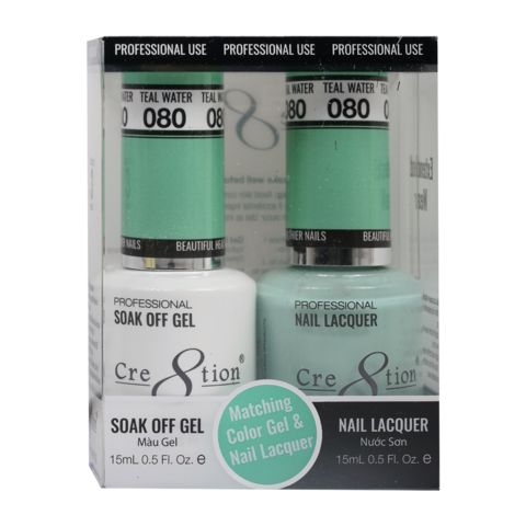 Cre8tion Matching Color Gel & Nail Lacquer 80 Teal Water
