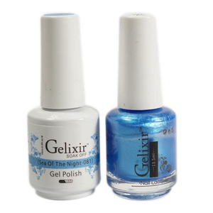 Gelixir Nail Lacquer And Gel Polish, 081, Sea Of Night, 0.5oz