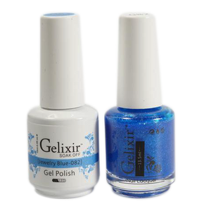 Gelixir Nail Lacquer And Gel Polish, 082, Jewelry Blue, 0.5oz