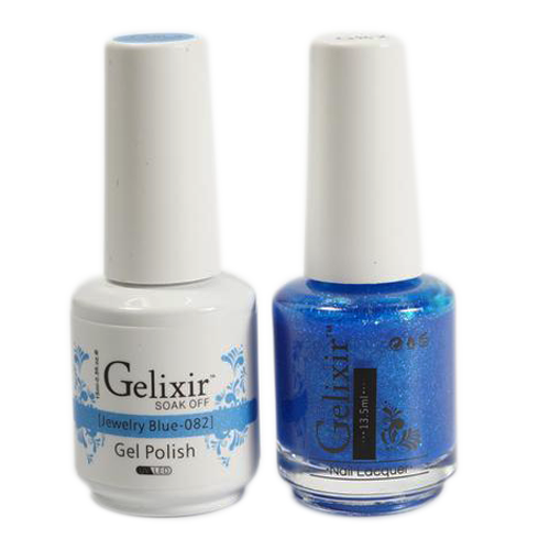 Gelixir Nail Lacquer And Gel Polish, 082, Jewelry Blue, 0.5oz